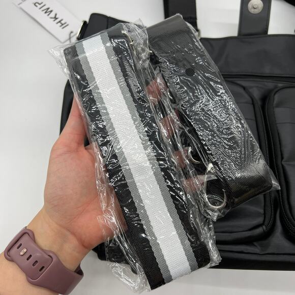 IHKWIP Cargo Catchall Tote with Two Crossbody Straps Metallic Black - Picture 7 of 16